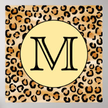 Modèle personnalisé d'empreinte de léopard de mono affiches