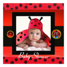 Modèle photo BLANC NOIR ROUGE de monogramme d'INSE Invitations Personnalisées