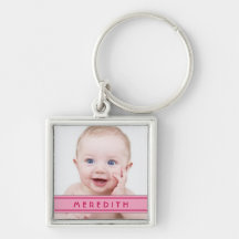Modèle photo nommé rose Keychain de bébé Porte-clef