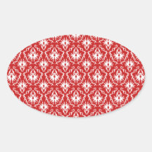 Modèle rouge et blanc lumineux de damassé autocollant