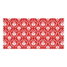 Modèle rouge et blanc lumineux de damassé cartes avec photo