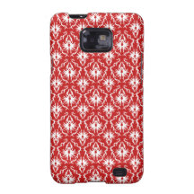 Modèle rouge et blanc lumineux de damassé étui samsung galaxy SII