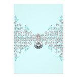 Modèle turquoise de partie du bleu RSVP de diamant Invitations Personnalisées