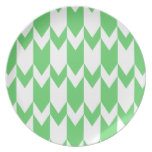 Modèle vert et blanc de Chevron assiettes
