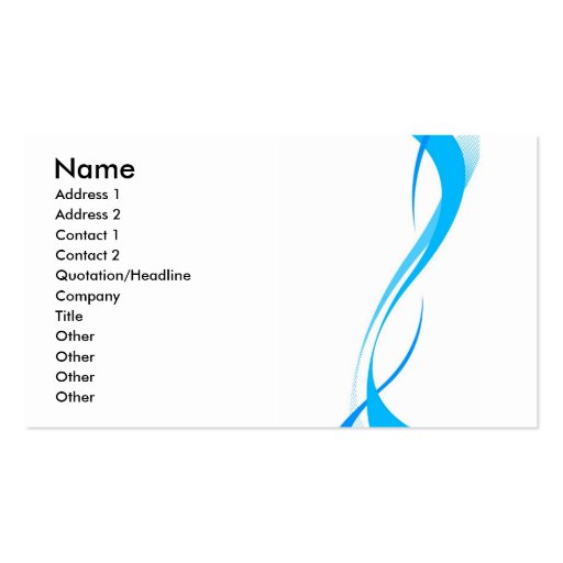 modèle vertical bleu de bruissement, nom, adresse… cartes de visite personnelles