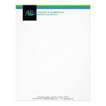 Modern Re-sizable Swoosh Monogram Business papier à en-tête