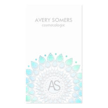 Moderne blanc de motif fleuri de feuille de Cosmet Cartes De Visite Professionnelles