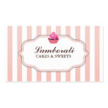 Moderne élégant mignon de rose de boulangerie de p cartes de visite professionnelles