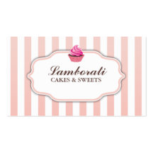 Moderne élégant mignon de rose de boulangerie de p cartes de visite professionnelles