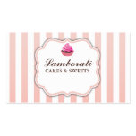 Moderne élégant mignon de rose de boulangerie de p carte de visite