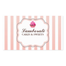 Moderne élégant mignon de rose de boulangerie de p carte de visite