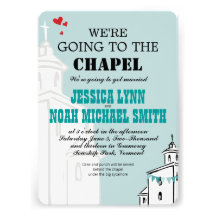 Moderne vintage nous allons au mariage de chapelle faire-parts