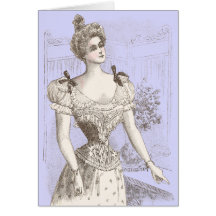 Modes françaises vintages de coiffure style Pompad Carte De Vœux