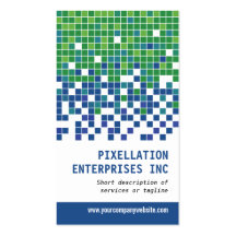 Modulation vert-bleu de pixel carte de visite