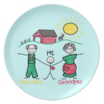 Moi et grand-papa et grand-maman assiettes