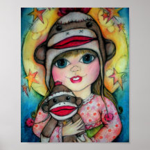 Moi et mon ami de singe de chaussette posters