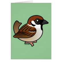 Moineau d'arbre eurasien carte de vœux