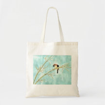 Moineau japonais en hiver sac fourre-tout
