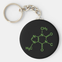 Molécule de café de caféine porte-clefs