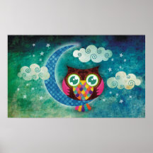 Mon affiche en croissant de hibou