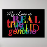 Mon amour est vrai véritable véritable valide affiche