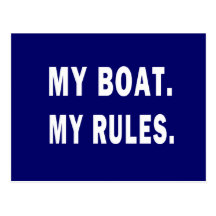 Mon bateau. Mes règles - canotage drôle Cartes Postales