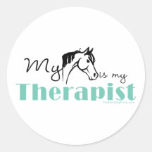 Mon cheval est mon thérapeute adhésifs ronds