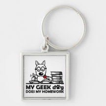 Mon chien de geek fait mon travail porte-clés