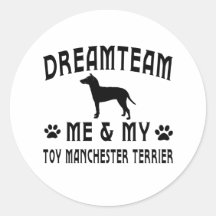 Mon chien de Manchester Terrier de jouet Autocollant Rond