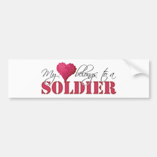 Mon coeur appartient à un soldat autocollant pour voiture