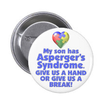 Mon fils a Asperger Pin's