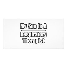 Mon fils est un thérapeute respiratoire carte avec photo