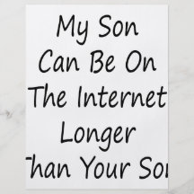 Mon fils peut être sur l'Internet plus longtemps q Prospectus Personnalisés