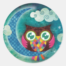 Mon hibou en croissant autocollants