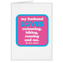 Mon mari aime des triathlons carte de vœux