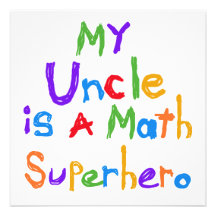 Mon oncle Math Superhero T-shirts et cadeaux Cartons D'invitation
