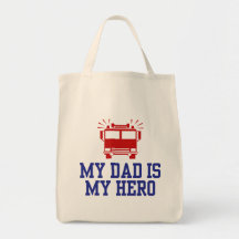 Mon papa est mon héros sac en toile