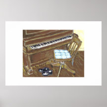 Mon piano et chaise affiche
