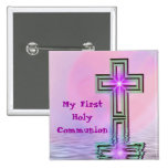 Mon premier Pin de bouton de sainte communion Badge