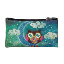 Mon sac en croissant de bracelet de hibou trousses de toilette