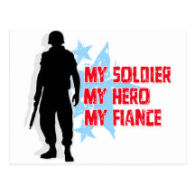 Mon soldat, mon héros, mon fiancé carte postale