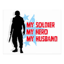 Mon soldat, mon héros, mon mari carte postale