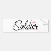 Mon soldat tient la clé sur mon coeur adhésifs pour voiture