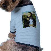 Mona Lisa - chat noir et blanc Manteaux Pour Animaux Domestiques