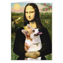 Mona Lisa - corgi 7b de Gallois de Pembroke Carte De Vœux