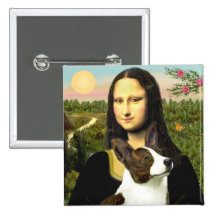 Mona Lisa - corgi de Gallois de cardigan Badges Avec Agrafe