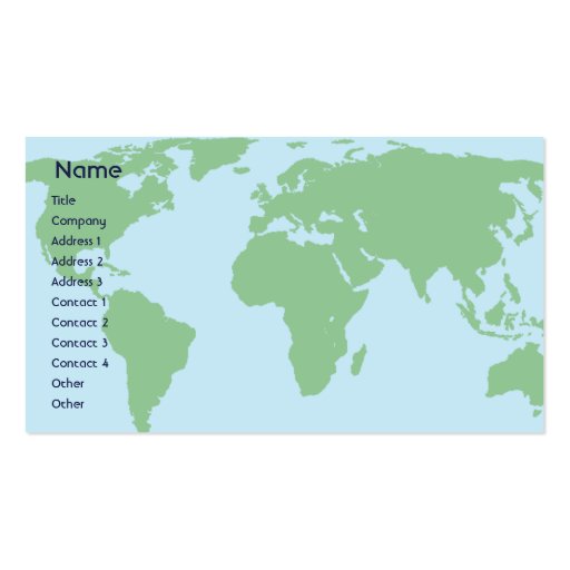 Monde - affaires cartes de visite personnelles