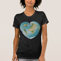 Monde en forme de coeur t-shirts