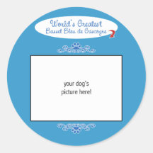 Mondes faits sur commande plus grand Basset Bleu d Autocollants Ronds