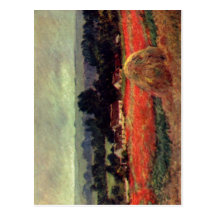 Monet, Claude DAS Mohnblumenfeld (Der Heuschober) Cartes Postales